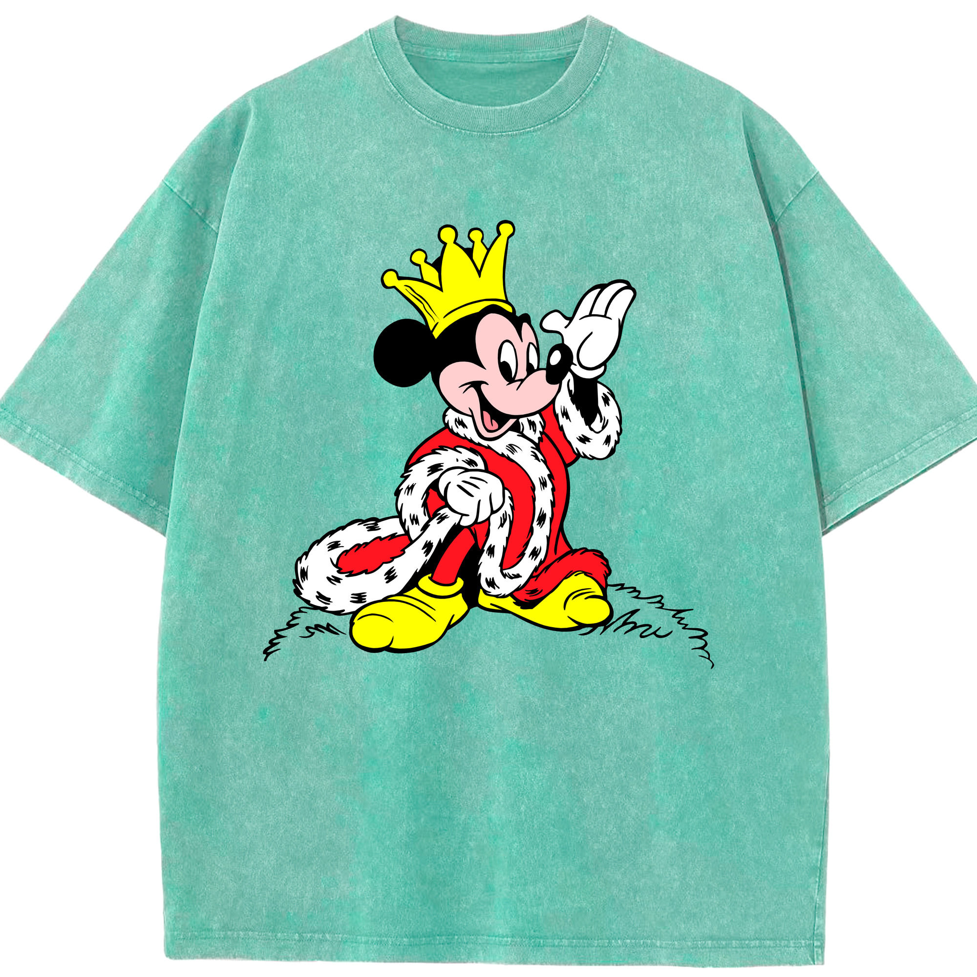 （画像用） ミッキーマウス Mickey Mouse 綿100% ヴィンテージ風 半袖Tシャツ（フロントプリント）